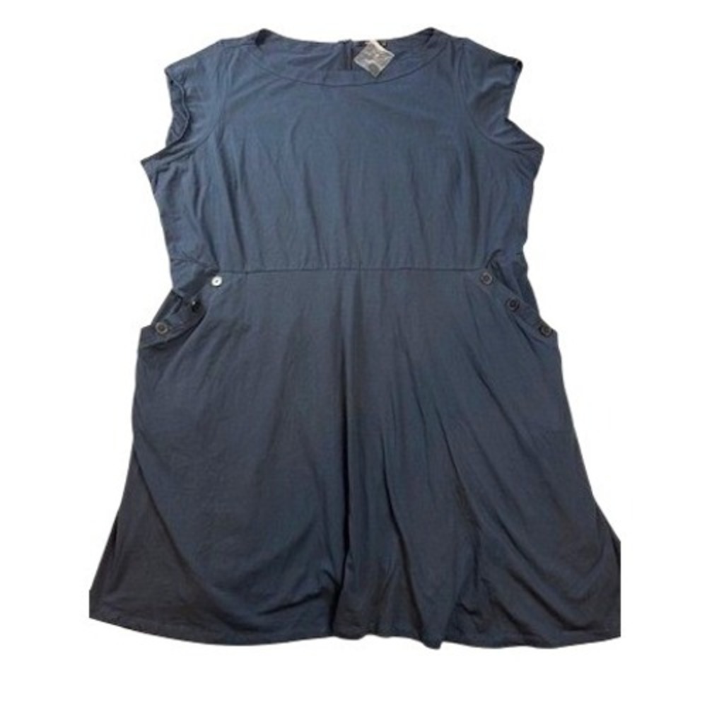 NEW eShakti Dress Womens 32W Navy Blue Nautical Knit Preppy‎ Capsule Fit Flare